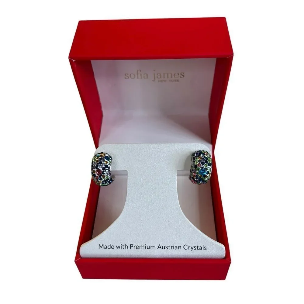 Gorgeous Multi-Color Hinged Hoops Featuring Premium Austrian Crystals.